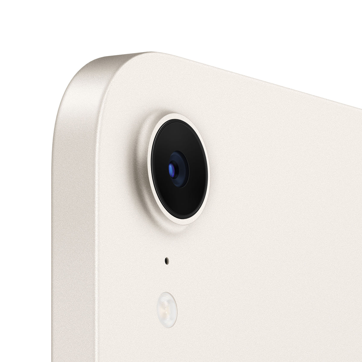 iPad mini — Starlight — camera detail · representative model