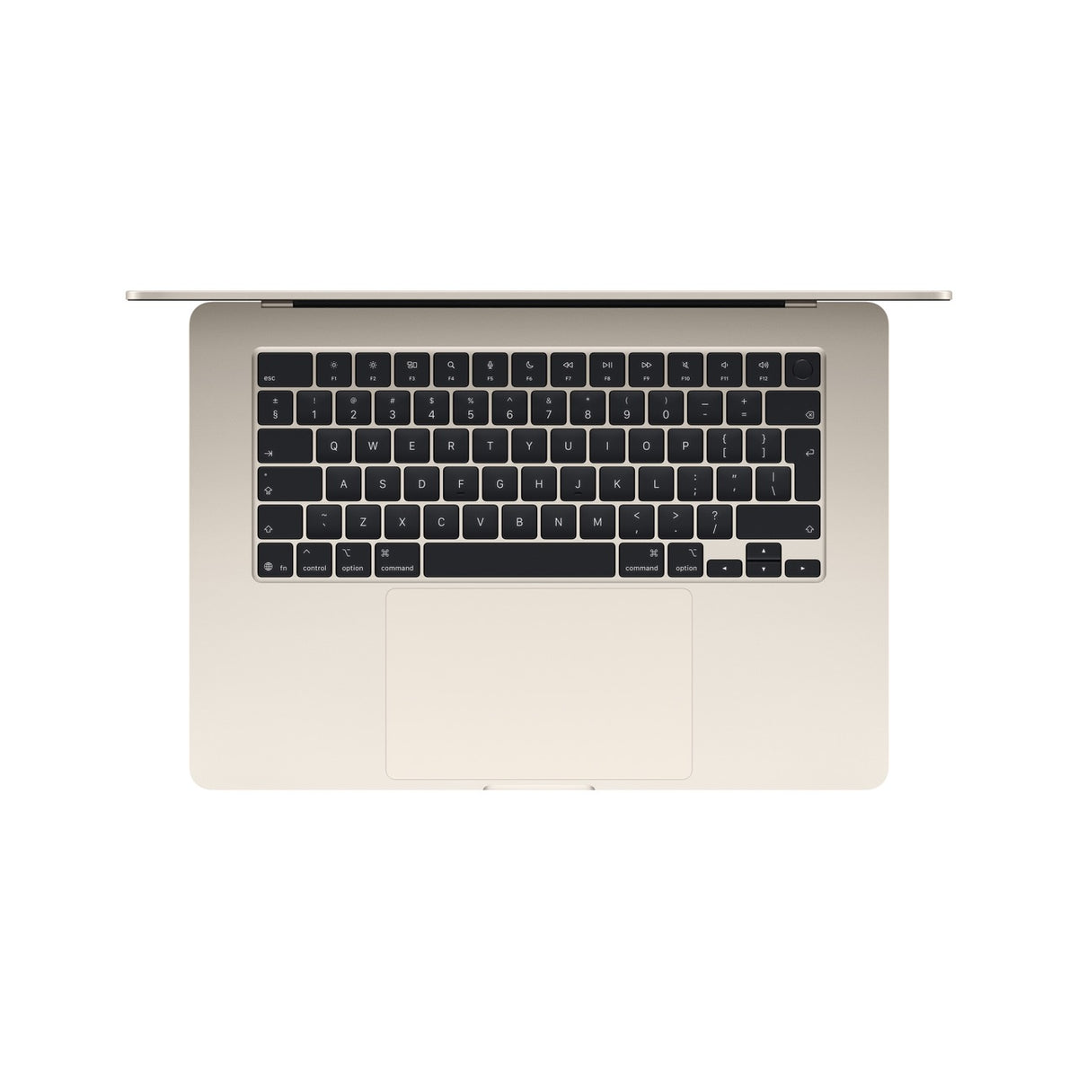 15-inch MacBook Air — Starlight — keyboard view