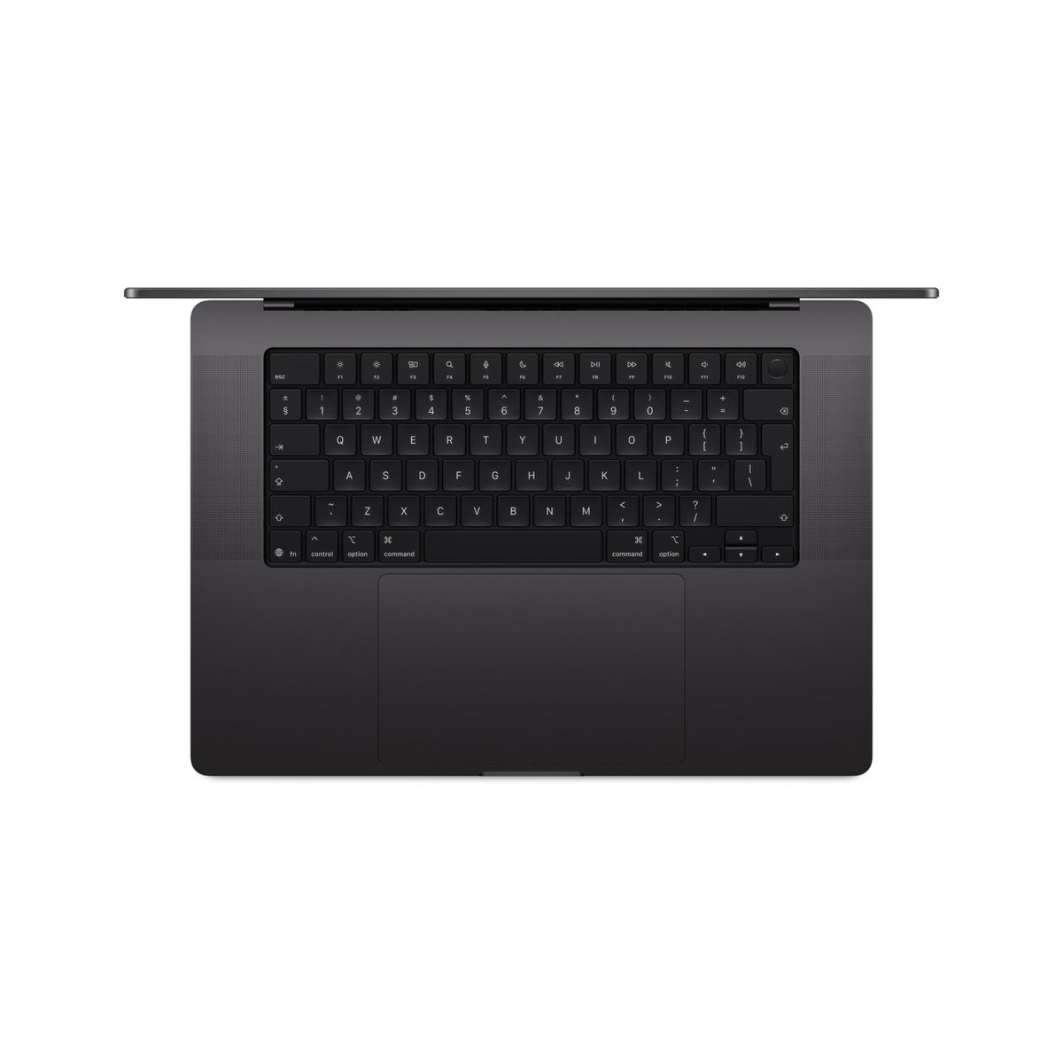 16-inch MacBook Pro — Space Black — keyboard view