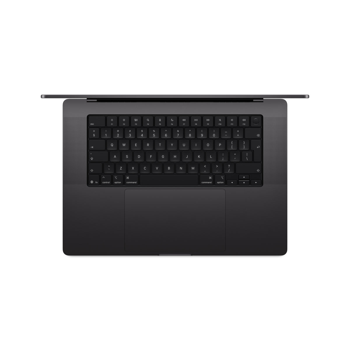 16-inch MacBook Pro — Space Black — keyboard view