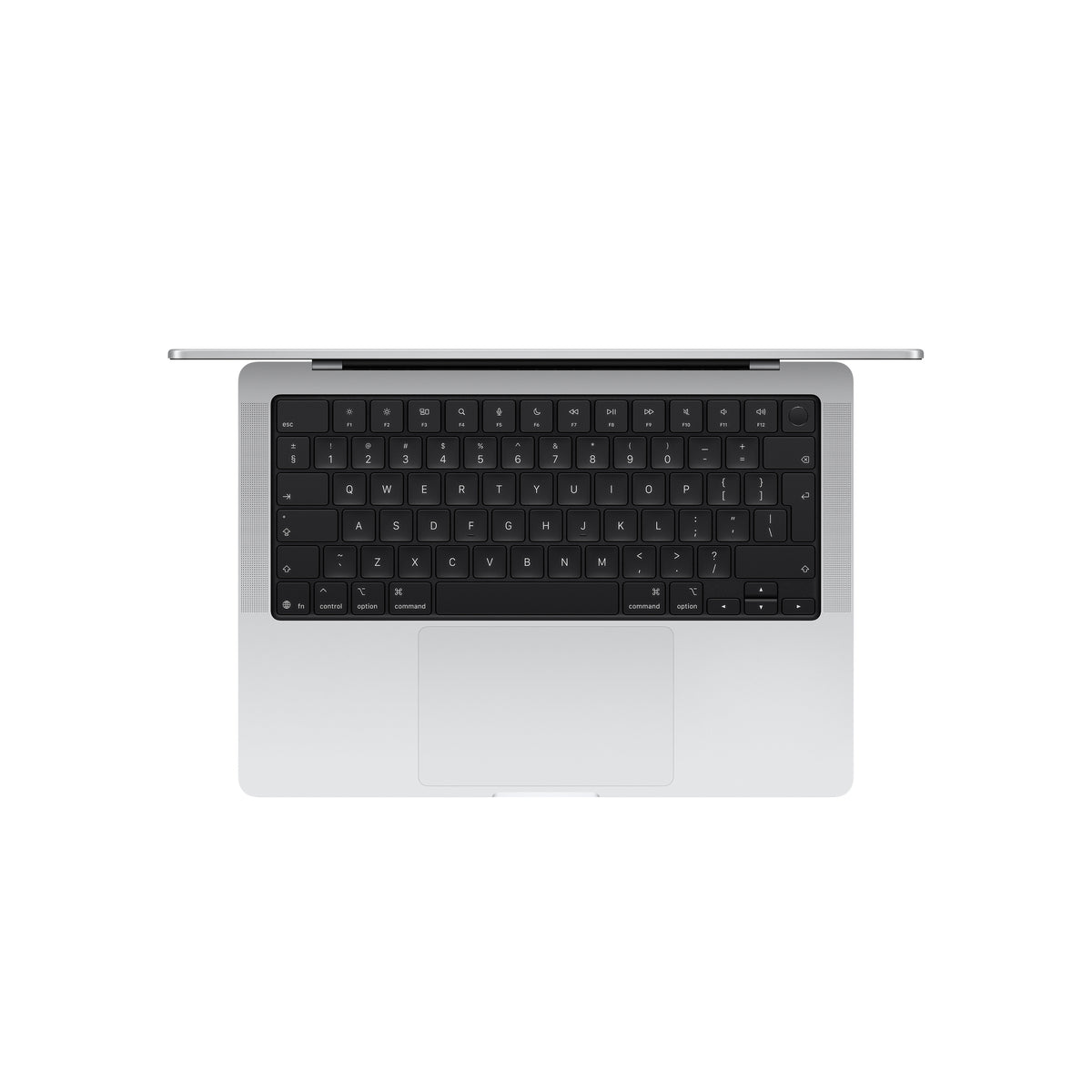 14-inch MacBook Pro — Silver — keyboard view